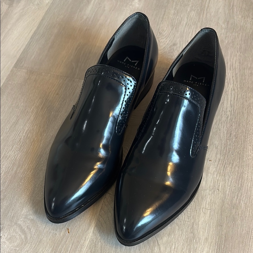 Marc Fisher Black Loafers Sleek Slip-On Design